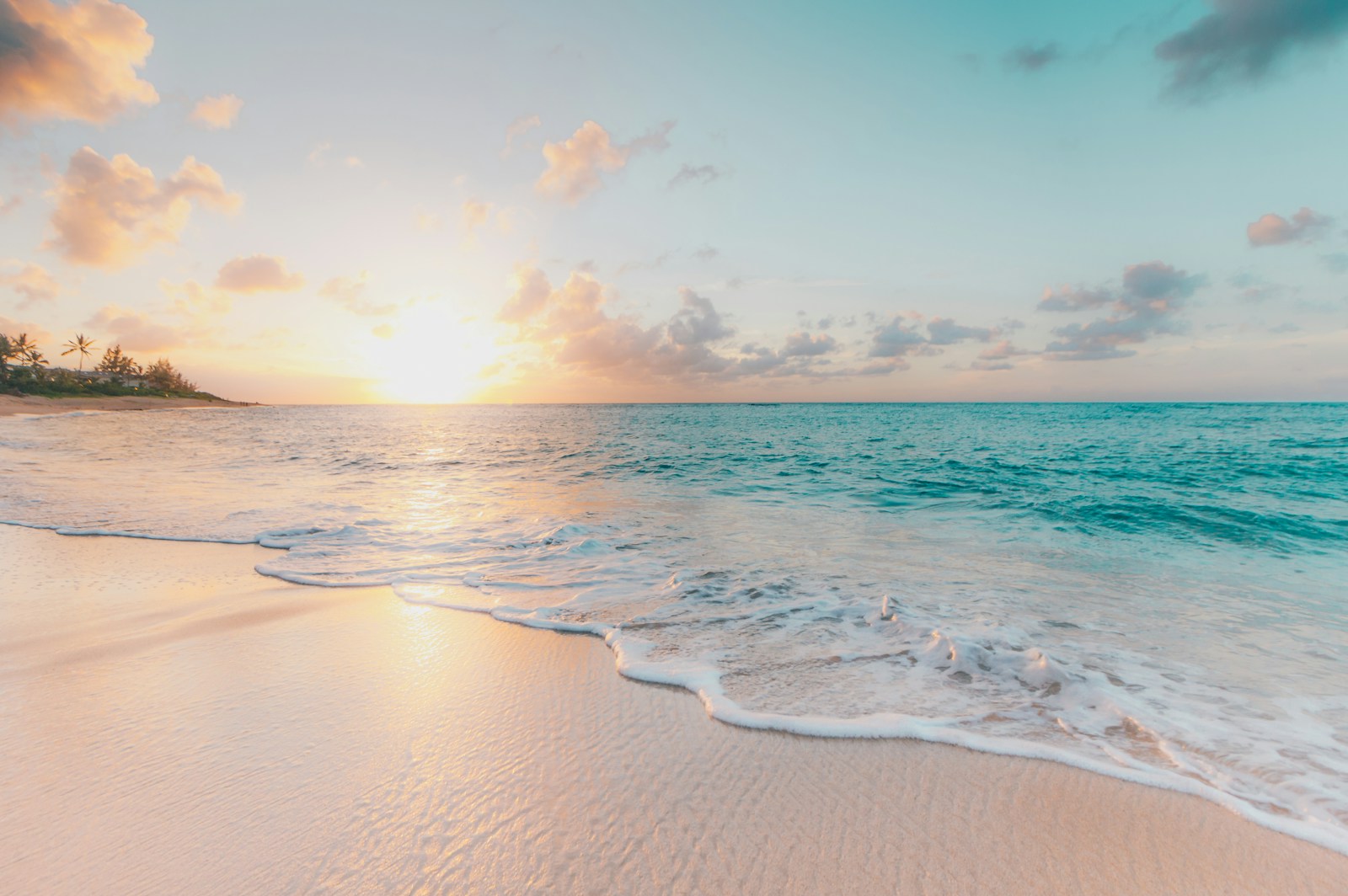 Calm ocean waves on a quiet beach